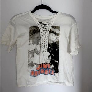Jimi Hendrix graphic T with string V-neck